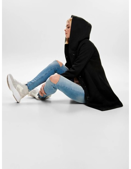 ABRIGO CON CAPUCHA ONLSEDONA LIGHT COAT OTW NOOS Black