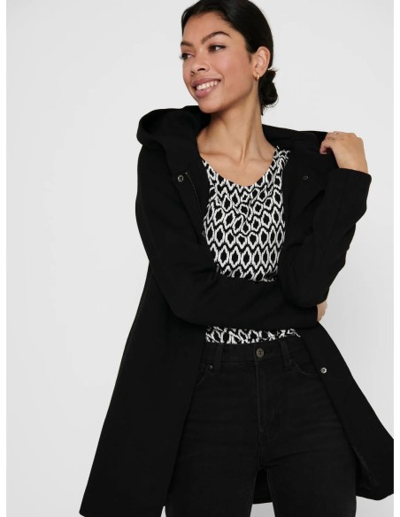ABRIGO CON CAPUCHA ONLSEDONA LIGHT COAT OTW NOOS Black