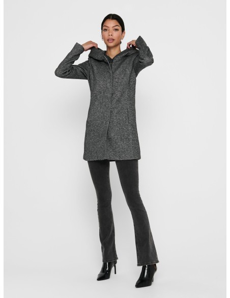 ABRIGO CON CAPUCHA ONLSEDONA LIGHT COAT OTW NOOS Dark Grey Melange