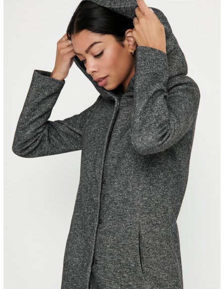 ABRIGO CON CAPUCHA ONLSEDONA LIGHT COAT OTW NOOS Dark Grey Melange