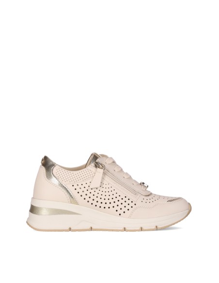 Zapatillas Piel Vegana de Mujer Chika10 Plano Fresh02 Beige