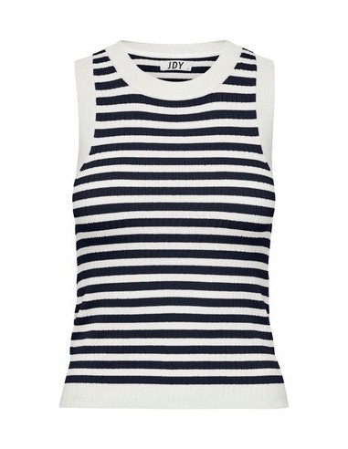 JDYAYA TANK TOP KNT NOOS Cloud Dancer SKY CAPTAIN/Blanco y Marino