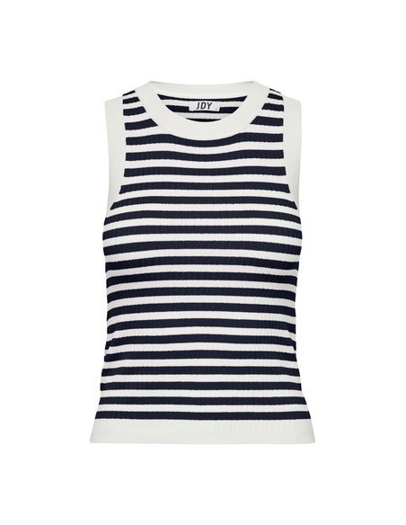 JDYAYA TANK TOP KNT NOOS Cloud Dancer SKY CAPTAIN/Blanco y Marino