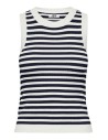 JDYAYA TANK TOP KNT NOOS Cloud Dancer SKY CAPTAIN/Blanco y Marino