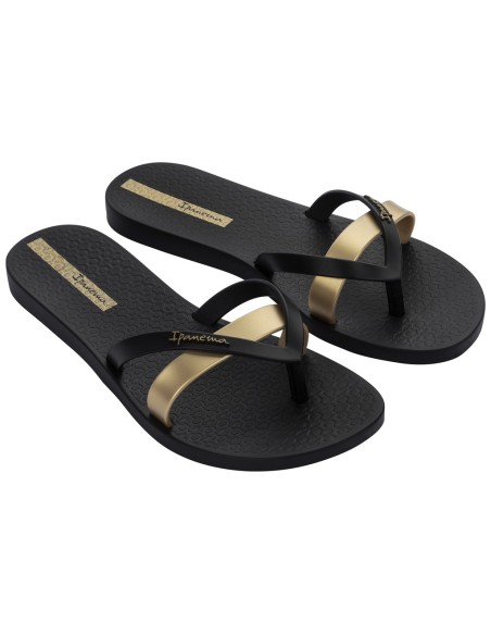 CHANCLA PLANA IPANEMA KIREI Black-Gold/Negro-Oro
