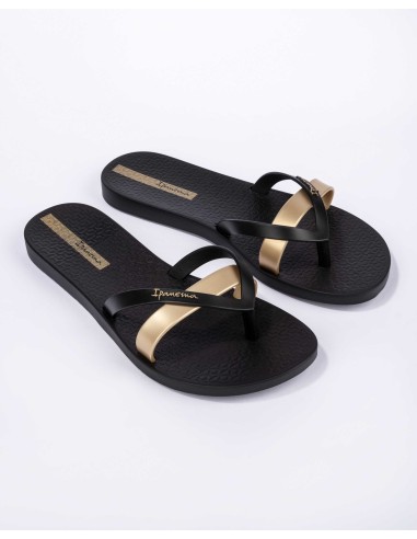 CHANCLA PLANA IPANEMA KIREI Black-Gold/Negro-Oro