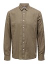 CAMISA LINO ONSCAIDEN LIFE LS SOLID LINEN SHIRT NOOS Fossil Melange