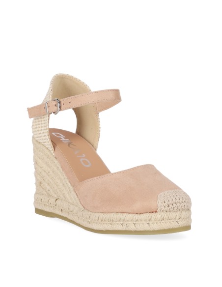 Sandalias Tejido de Mujer Chika10 Cuña alta Nude