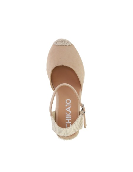 Sandalias Tejido de Mujer Chika10 Cuña alta Nude
