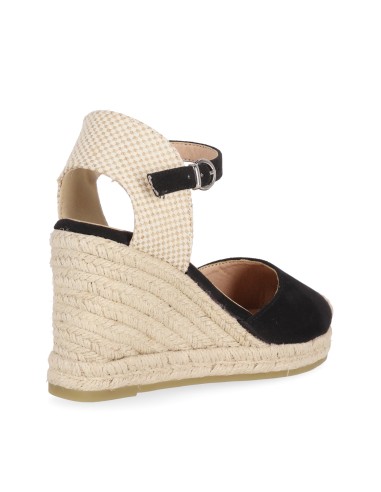 Sandalias Tejido de Mujer Chika10 Cuña alta Negro