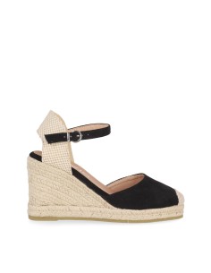 Sandalias Tejido de Mujer Chika10 Cuña alta Negro