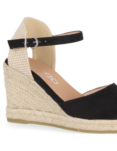 Sandalias Tejido de Mujer Chika10 Cuña alta Negro