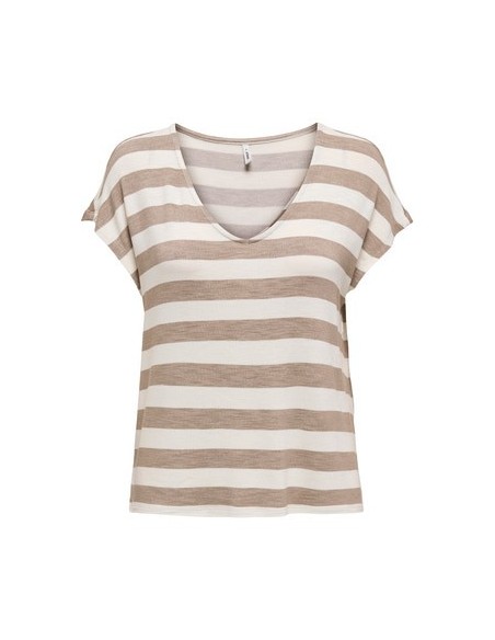 ONLLIRA LIFE S/S V-NECK TOP JRS NOOS Mocha Meringue Cloud dancer ONLLIRA LIFE S/S V-NECK TOP JRS NOOS Mocha Meringue Cloud dancer