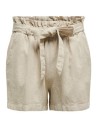 JDYSAY MW LINEN BELT SHORTS WVN NOOS Oatmeal MELANGE