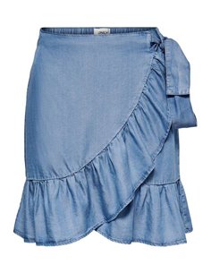 FALDA LYOCELL DENIM CON VOLANTE onlSOFIA Medium Blue/Azul Medio