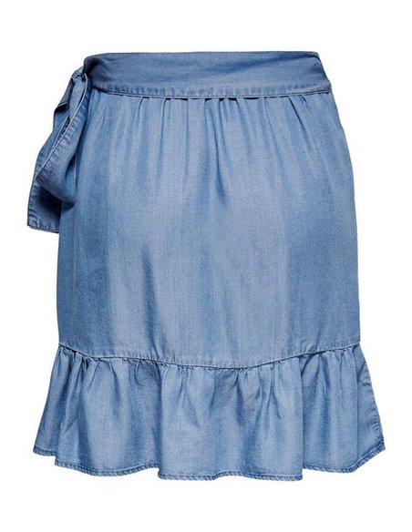 FALDA LYOCELL DENIM CON VOLANTE onlSOFIA Medium Blue/Azul Medio