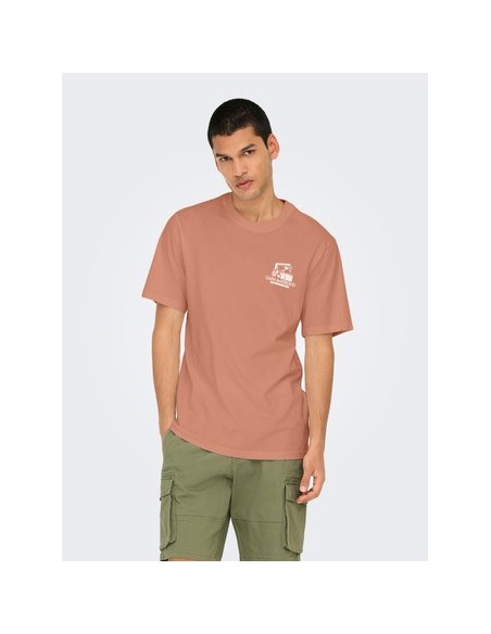 ONSMANUEL CASA LIFE REG SS DESERT TEE Cork CASA DE MEXICO ONSMANUEL CASA LIFE REG SS DESERT TEE Cork CASA DE MEXICO
