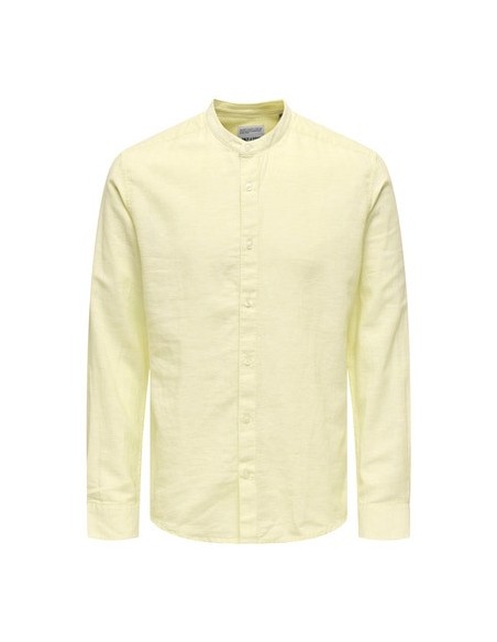 ONSCAIDEN LIFE LS LINEN BLEND MAO NOOS Flan Melange ONSCAIDEN LIFE LS LINEN BLEND MAO NOOS Flan Melange