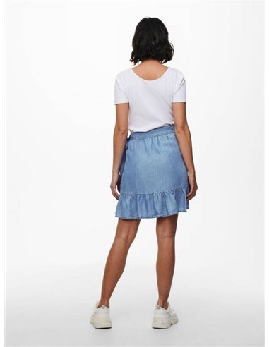 FALDA LYOCELL DENIM CON VOLANTE onlSOFIA Medium Blue/Azul Medio