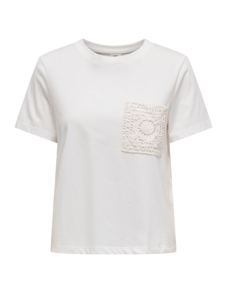 CAMISETA JDYSELMA S/S CROCHET POCKET TOP JRS NOOS Cloud Dancer