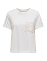 CAMISETA JDYSELMA S/S CROCHET POCKET TOP JRS NOOS Cloud Dancer