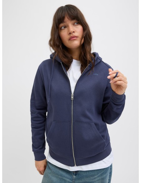SUDADERA JXABBIE RLX LS EVERY ZIP HOOD SWT NOOS NAVY BLACK JJXX LOGO