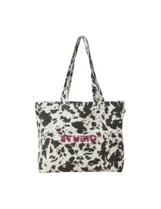 BOLSO JXBETHANY AOP TOTE BAG ACC LN Bone White w. COW AOP