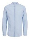 CAMISA JJEBREEZE LINEN BLEND BAND SHIRT LS SN Chambray Blue