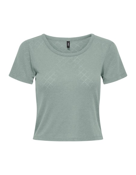 CAMISETA ONL30 CATTY S/S O-NECK SHORT TOP CS JRS Jadeite