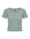 CAMISETA ONL30 CATTY S/S O-NECK SHORT TOP CS JRS Jadeite