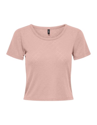 CAMISETA ONL30 CATTY S/S O-NECK SHORT TOP CS JRS Rose Smoke