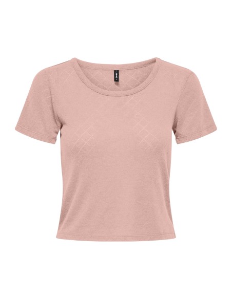 CAMISETA ONL30 CATTY S/S O-NECK SHORT TOP CS JRS Rose Smoke