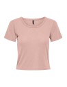 CAMISETA ONL30 CATTY S/S O-NECK SHORT TOP CS JRS Rose Smoke