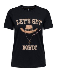 CAMISETA ONLKITA LIFE REG S/S TEXANA TOP BOX JRS Black Rowdy