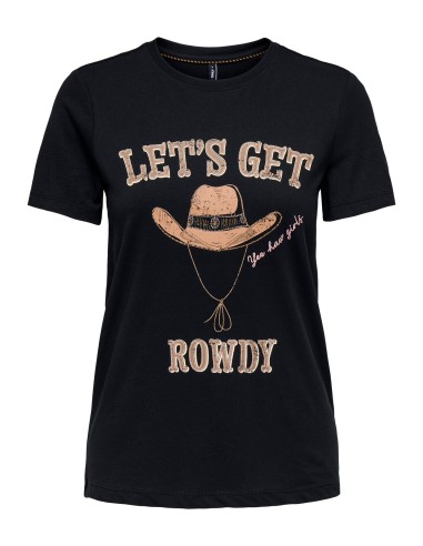CAMISETA ONLKITA LIFE REG S/S TEXANA TOP BOX JRS Black Rowdy