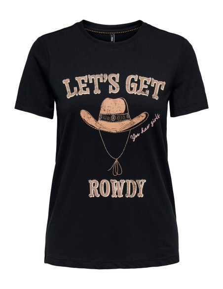 CAMISETA ONLKITA LIFE REG S/S TEXANA TOP BOX JRS Black Rowdy