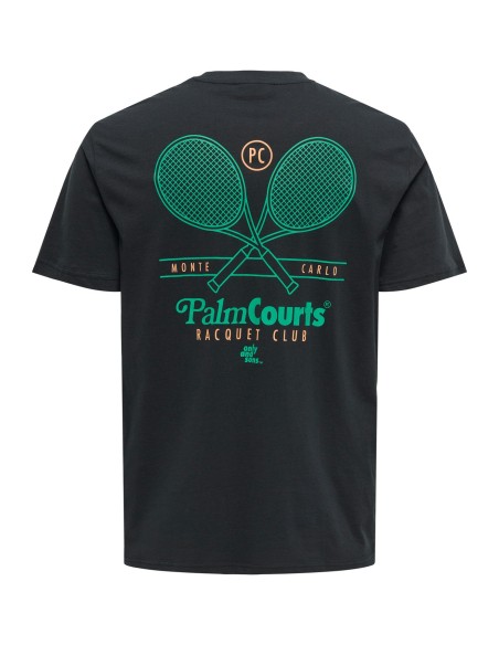 CAMISETA ONSTEN REG SS TEE Jet Black PALM COURTS