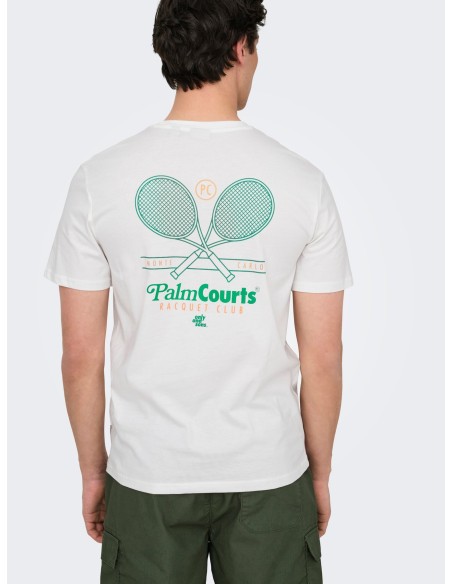 CAMISETA ONSTEN REG SS TEE Cloud Dancer PALM COURTS