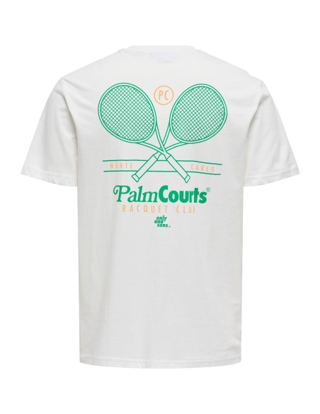 CAMISETA ONSTEN REG SS TEE Cloud Dancer PALM COURTS