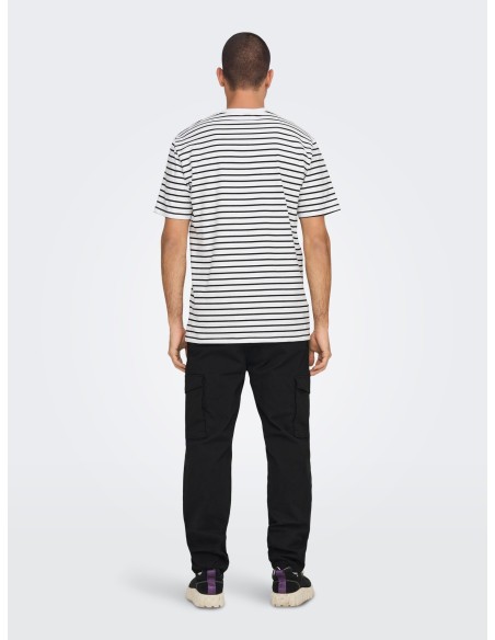 CAMISETA ONSHENRY REG STRIPE SS TEE NOOS Bright White