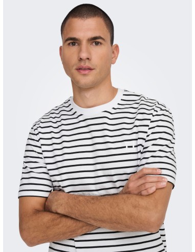 CAMISETA ONSHENRY REG STRIPE SS TEE NOOS Bright White