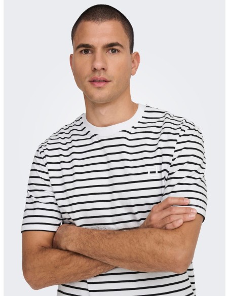 CAMISETA ONSHENRY REG STRIPE SS TEE NOOS Bright White