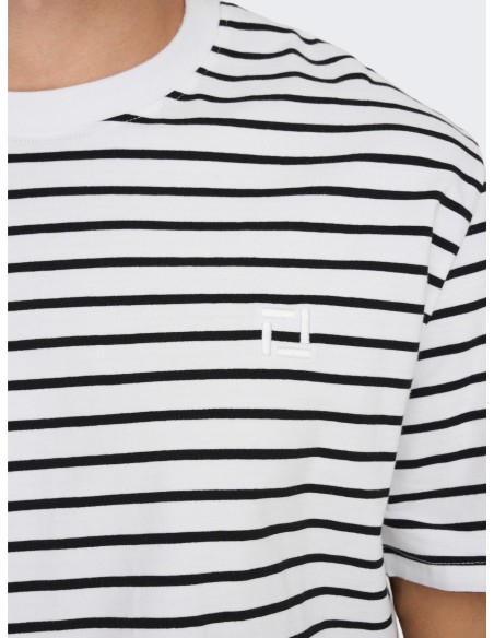 CAMISETA ONSHENRY REG STRIPE SS TEE NOOS Bright White
