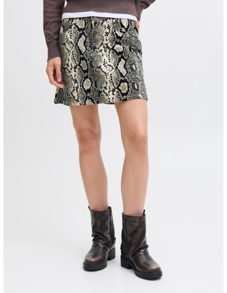 MINI FALDAS JXGELLY HW SKIRT PNT Bone White Snake