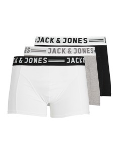 PACK 3 BOXER SENSE TRUNKS 3-PACK NOOS Light Grey Melange BLACK & WHITE