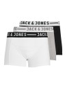 PACK 3 BOXER SENSE TRUNKS 3-PACK NOOS Light Grey Melange BLACK & WHITE