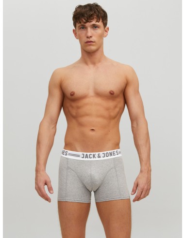PACK 3 BOXER SENSE TRUNKS 3-PACK NOOS Light Grey Melange BLACK & WHITE