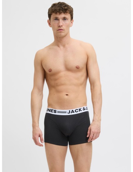 PACK 3 BOXER SENSE TRUNKS 3-PACK NOOS Light Grey Melange BLACK & WHITE