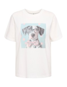 CAMISETA JDYPISA S/S PRINT STONE TOP JRS EXP Cloud Dancer DOG W BUTTERFLY