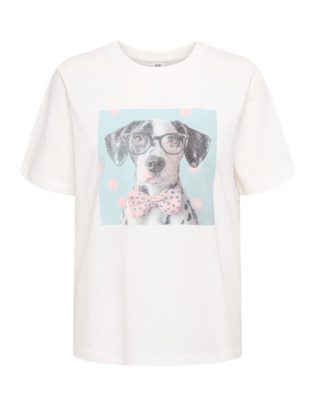 CAMISETA JDYPISA S/S PRINT STONE TOP JRS EXP Cloud Dancer DOG W BUTTERFLY